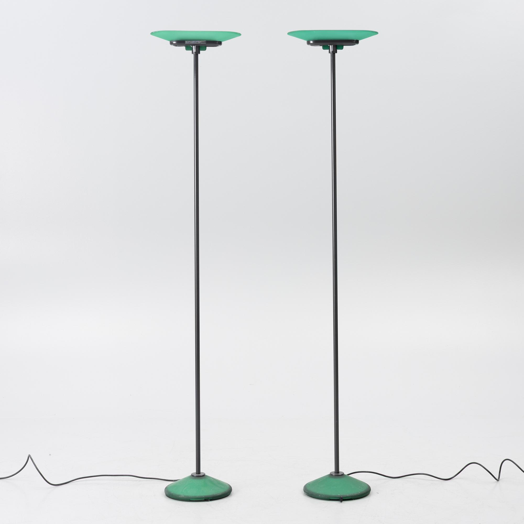Perry King, Santiago Miranda & Gianluigi Arnald, a pair of floor lamps,, "Jill", Arteluce, Italy.