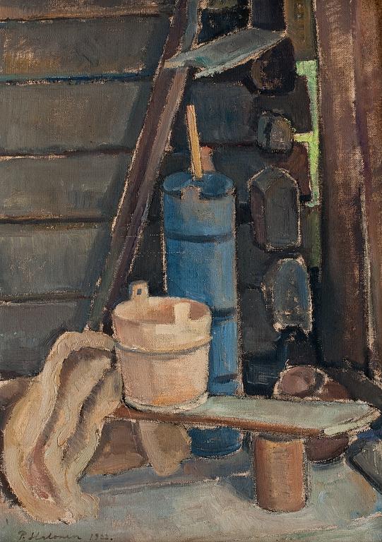 Pekka Halonen, "A CORNER IN THE SAUNA".