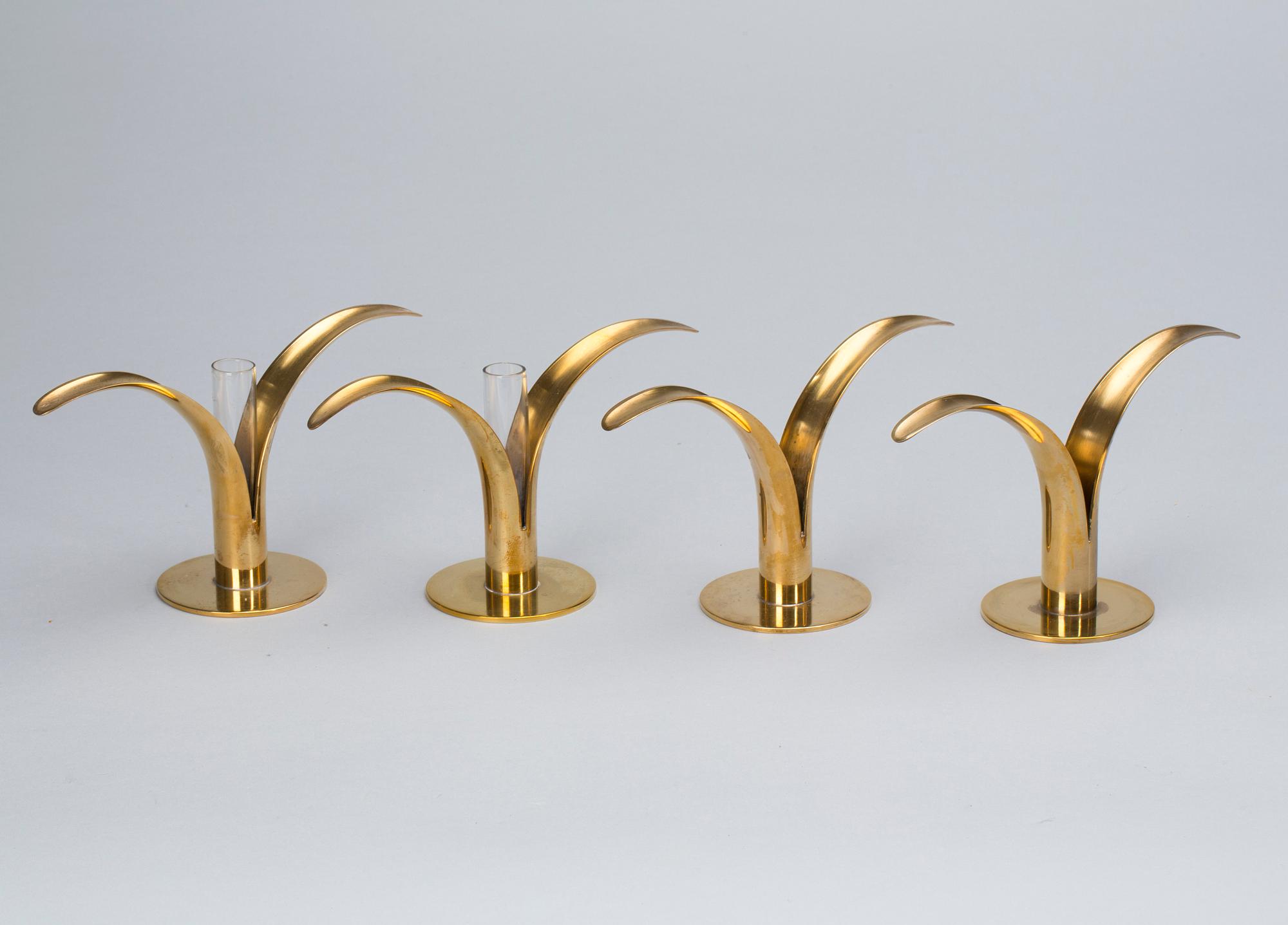 LJUSSTAKAR/VASER, 4 st, Liljan, Ivar Ålenius Björk, Ystad metall.