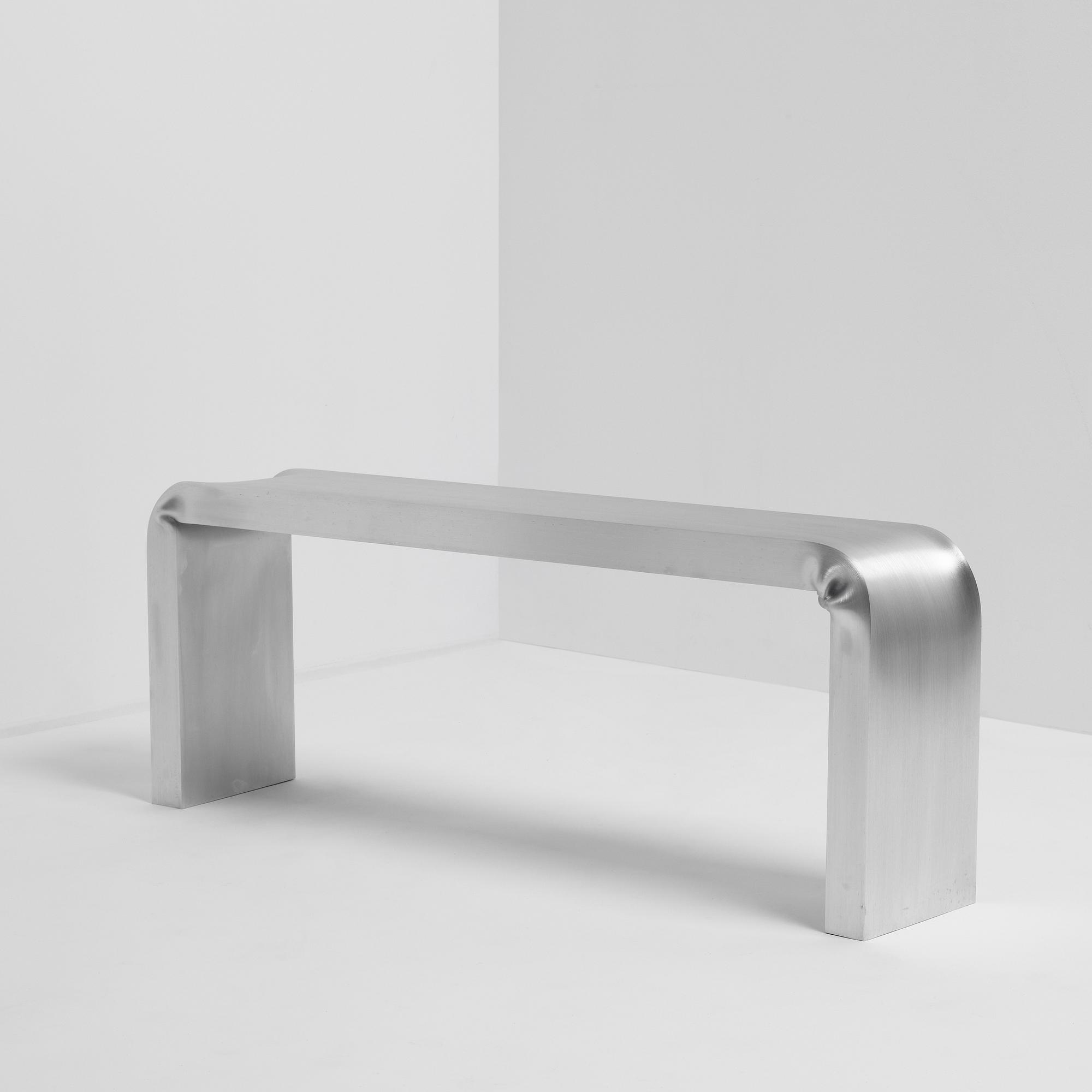 David Taylor, a unique bench, "Bent Bench", Studio Mellösaverken, Sweden, 2020.