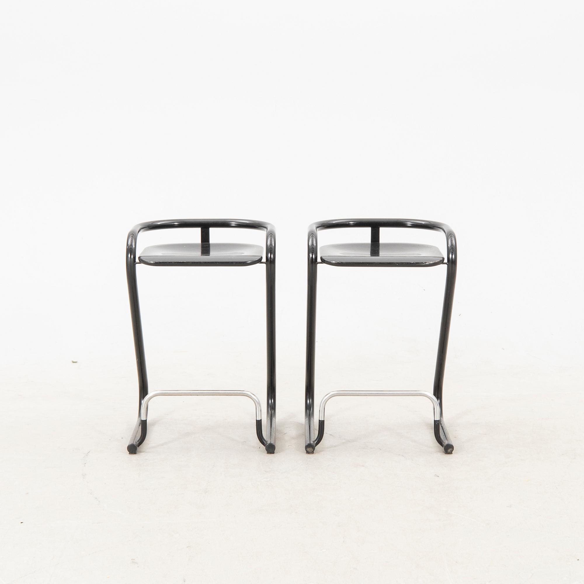 A pair of model S70-3 barstool by Börge Lindau & Bo Lindekrantz for Lammhults, 1994.
