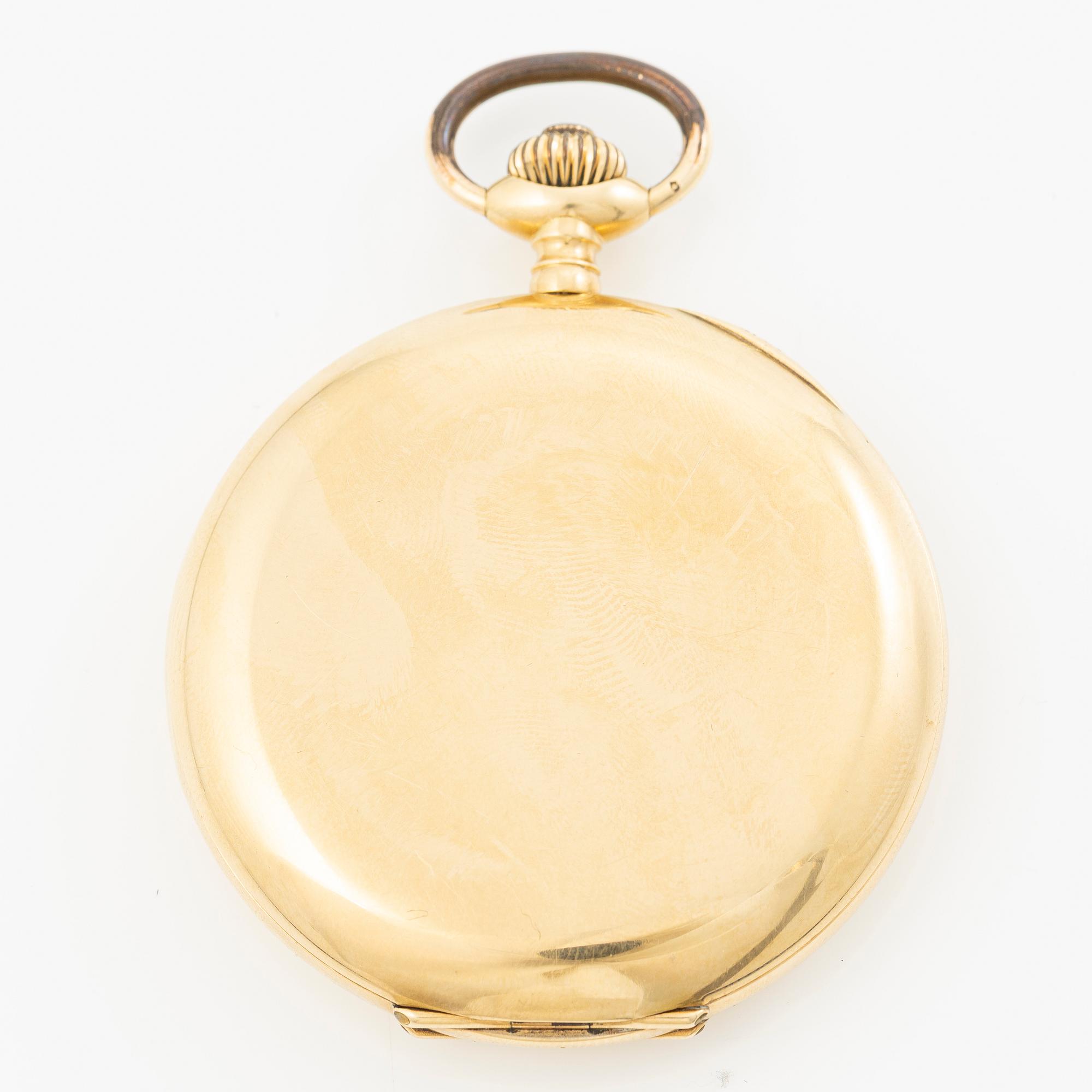 Fickur, 18k guld, savonett, 53 mm.