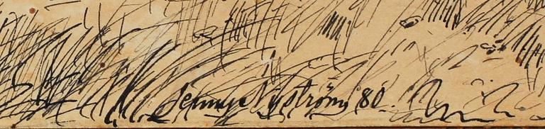 JENNY NYSTRÖM, tuschteckning, sign.