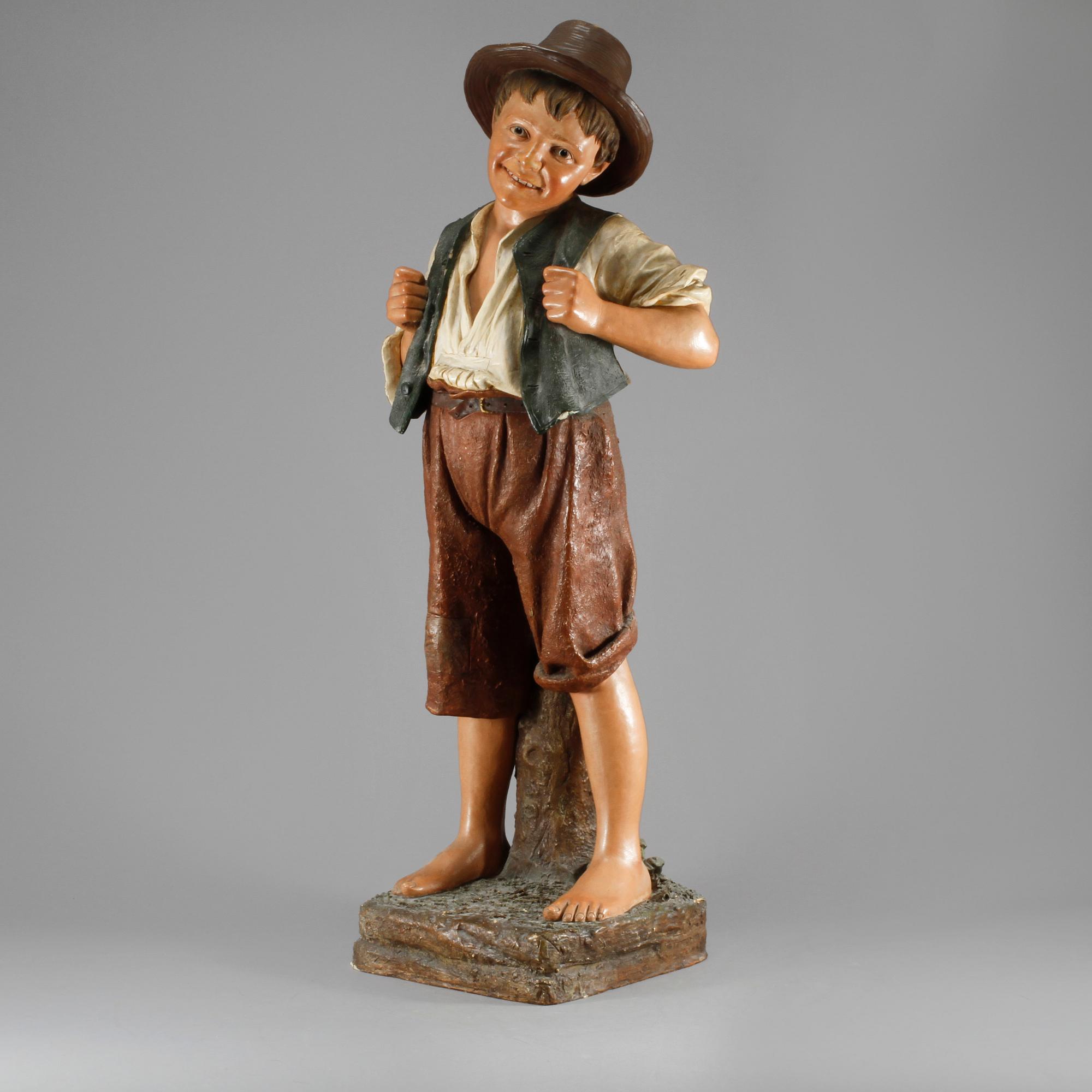 FIGURIN, målat stengods, 1900-talets första hälft.