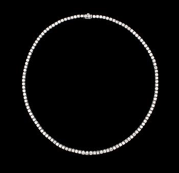 1184. COLLIER, briljantslipade diamanter, tot. 15.85 ct.