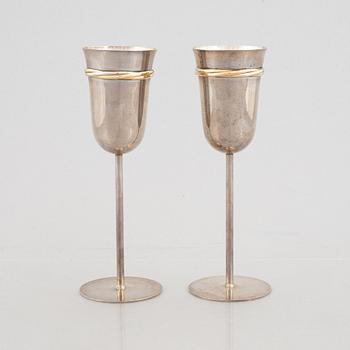 Cartier, six sterling silver chalices.