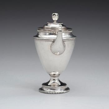 A Swedish 18th century silver tea-pot, marks of Stephan Halling, Örebro 1788.
