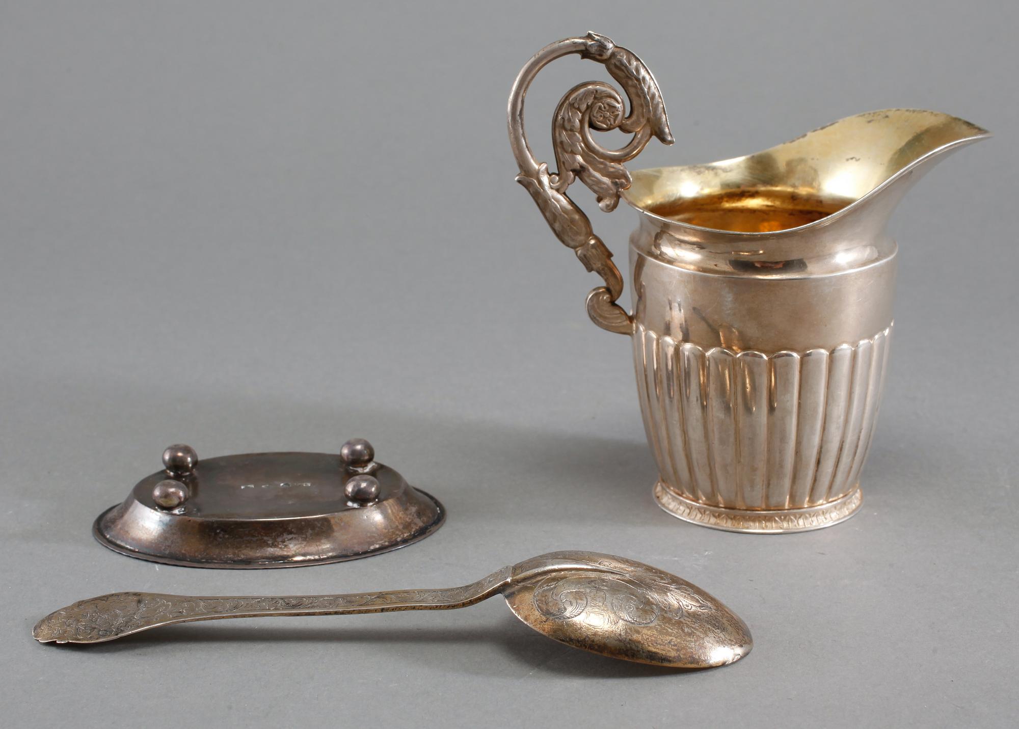 PARTI SILVER, 3 delar, bl a Stockholm, 1700-1800-tal, vikt 189 gram.
