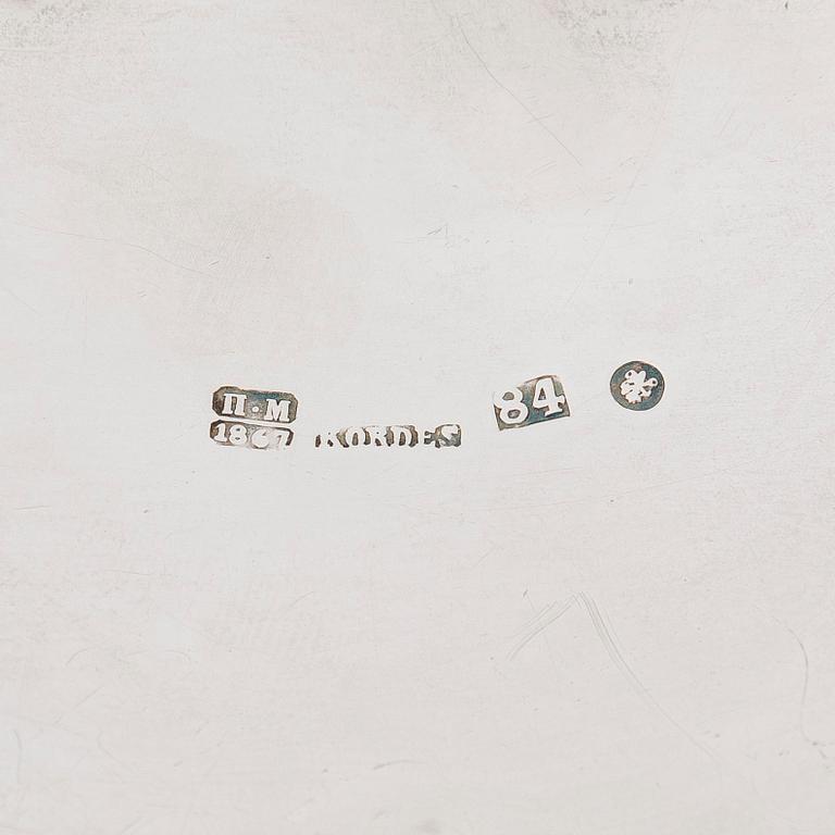Alexander Kordes, smörbytta, silver, S:t Petersburg, Ryssland 1867.