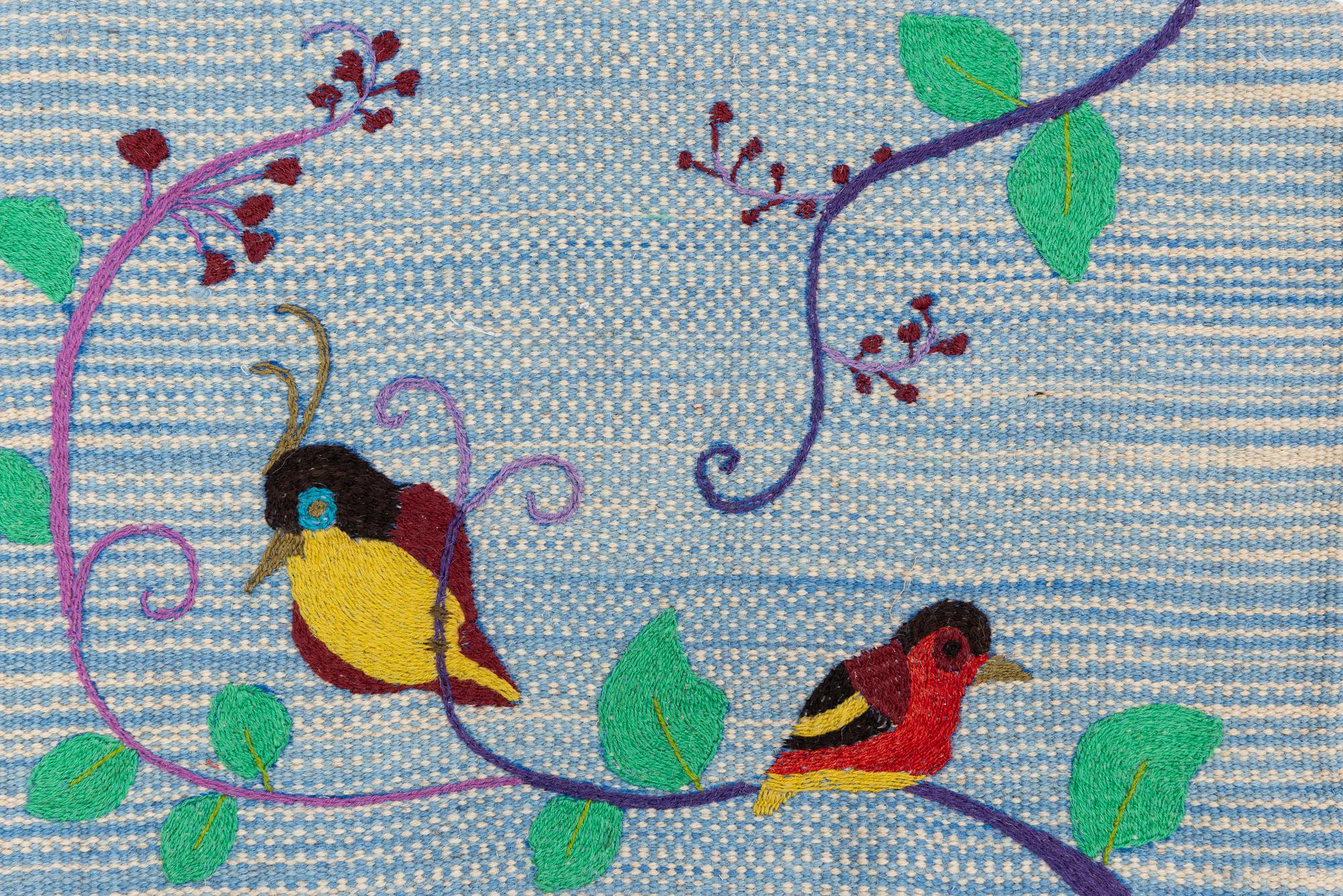 Six cushion covers, hand-embroidered Kelim, c. 40 x 60 cm.