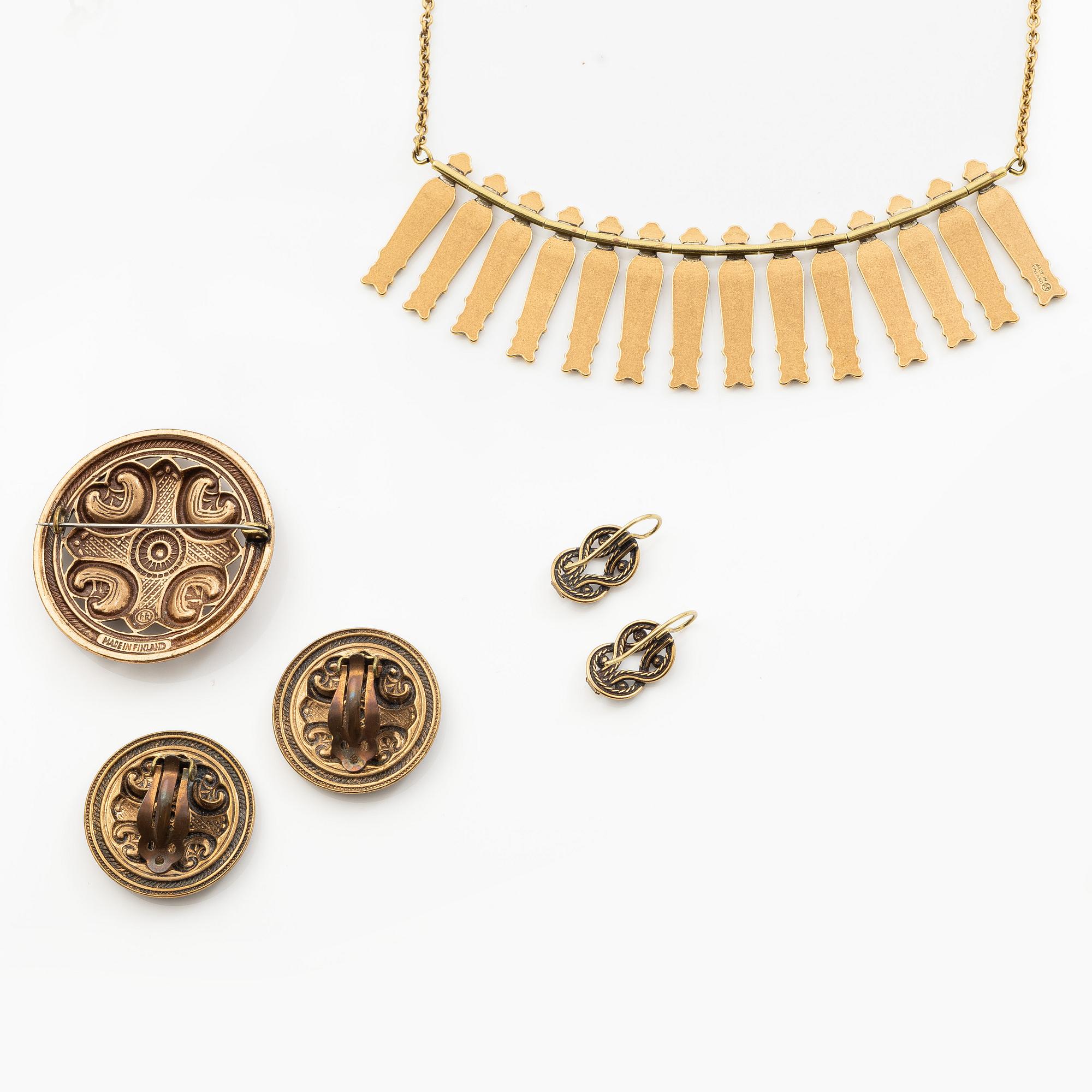 Jewellery, Kalevala Koru, 10 pieces, bronze.
