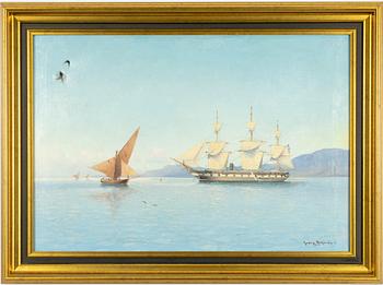 Ludvig Richarde, "Fregatten Wanadis till ankars under franska medelhafskusten".