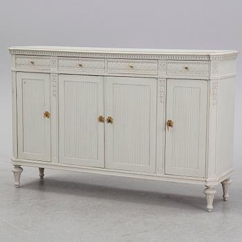 A painted Gustavian style cupboard, 19th Century.