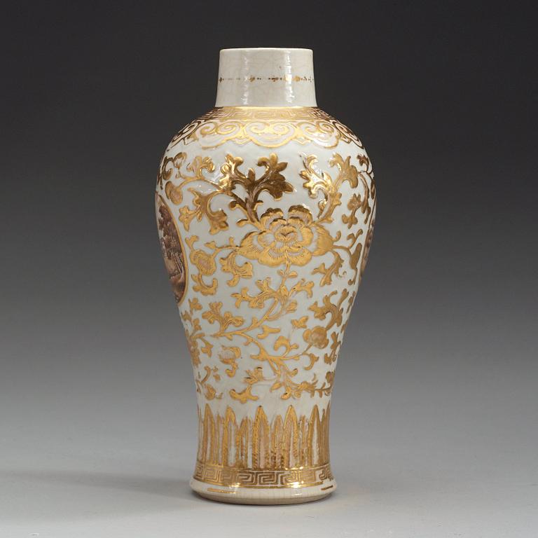 A 'European Subject' soft paste vase, Qing dynasty, 18th Century.