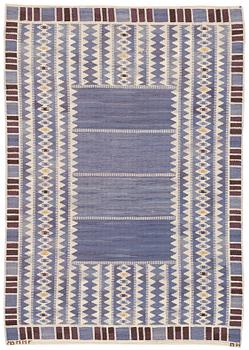 224. Barbro Nilsson, A CARPET, "Salerno blå", flat weave, ca 224 x 153-150 cm, signed AB MMF BN.