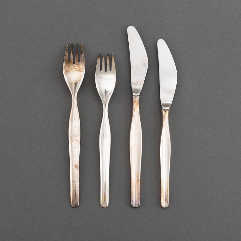 A Finnish silver cutlery service, Kultakeskus Oy, Hämeenlinna. (48 pieces).