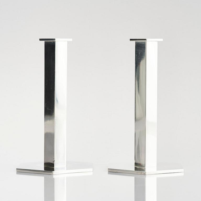 Wiwen Nilsson, a pair of sterling silver candlesticks, Lund, Sweden, 1973-1974.