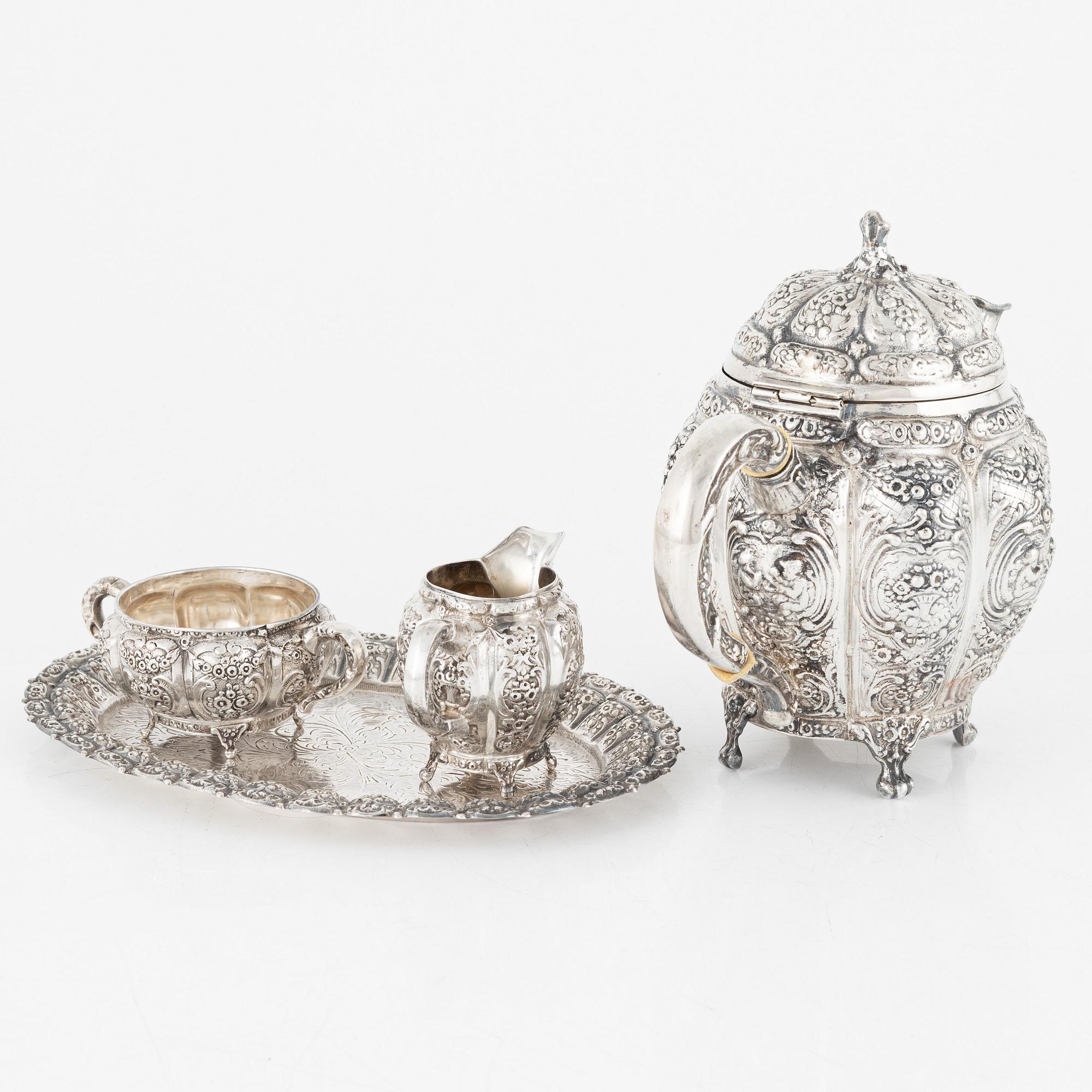 A 4-piece silver coffee service, 20h Century.