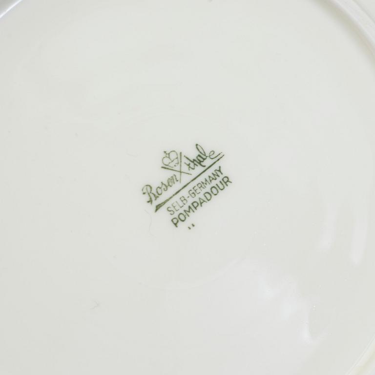KAFFESERVIS, 38 delar, porslin, "Pompadour", Rosenthal, Tyskland, 1900-talets första hälft.