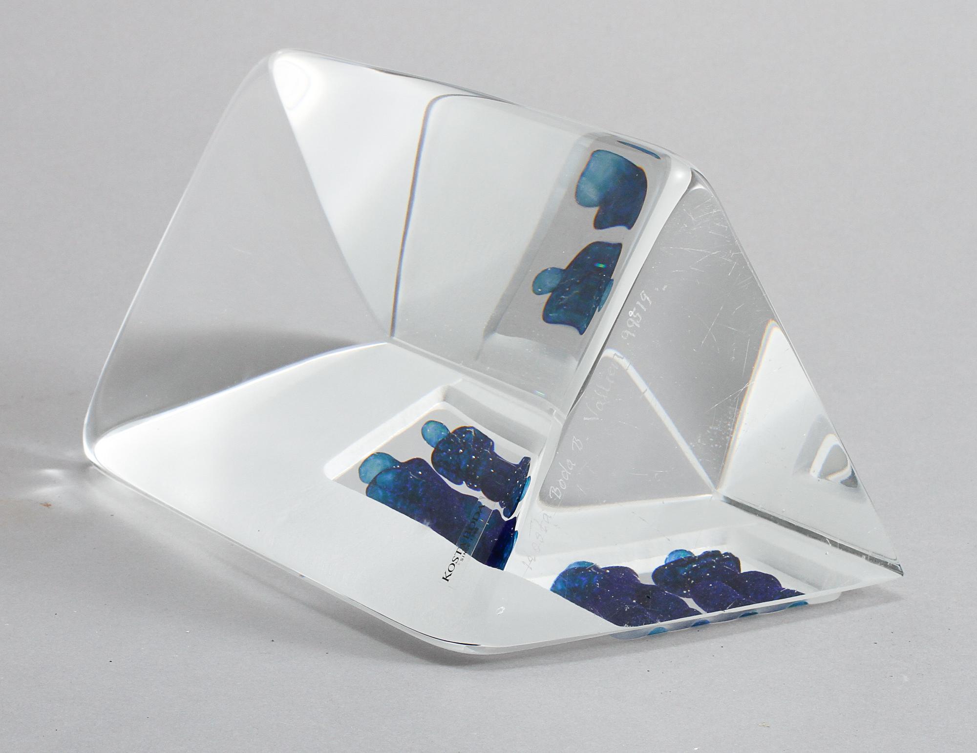 SKULPTUR, glas, Bertil Vallien, Kosta Boda, signerad och numrerad 99519.