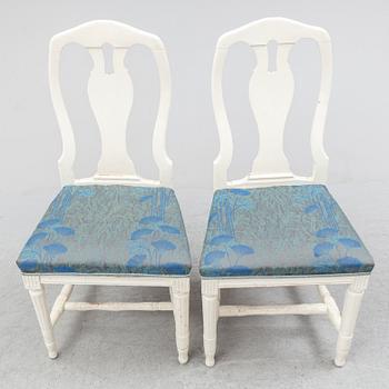 Four circa 1800 painted chairs.