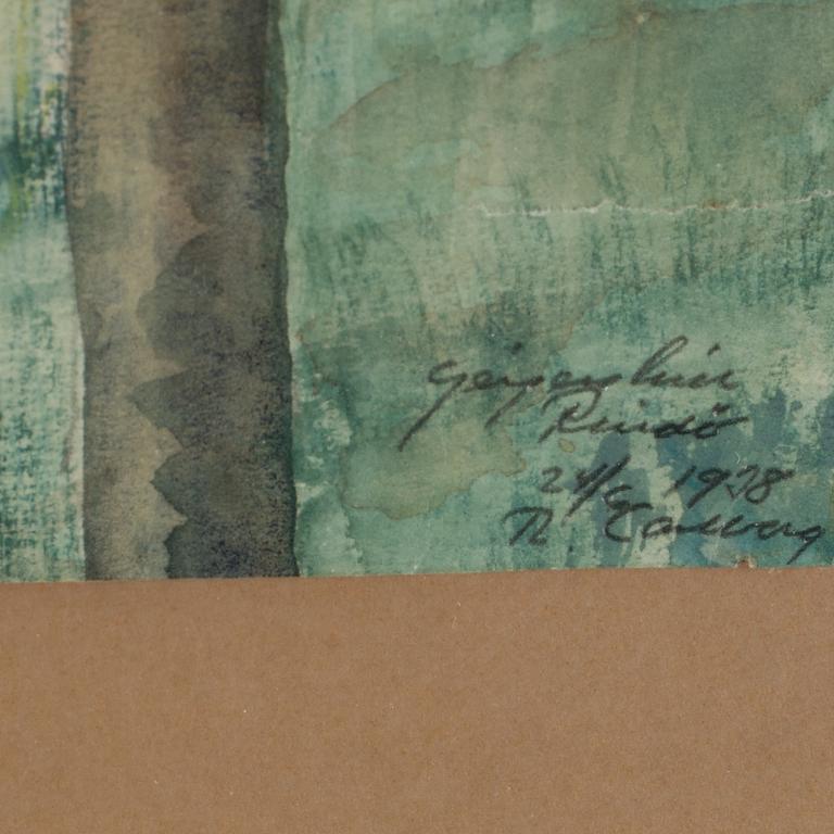 RUDOLF CARLBORG, 3 st, akvarell med täckvitt, signerade och daterade.