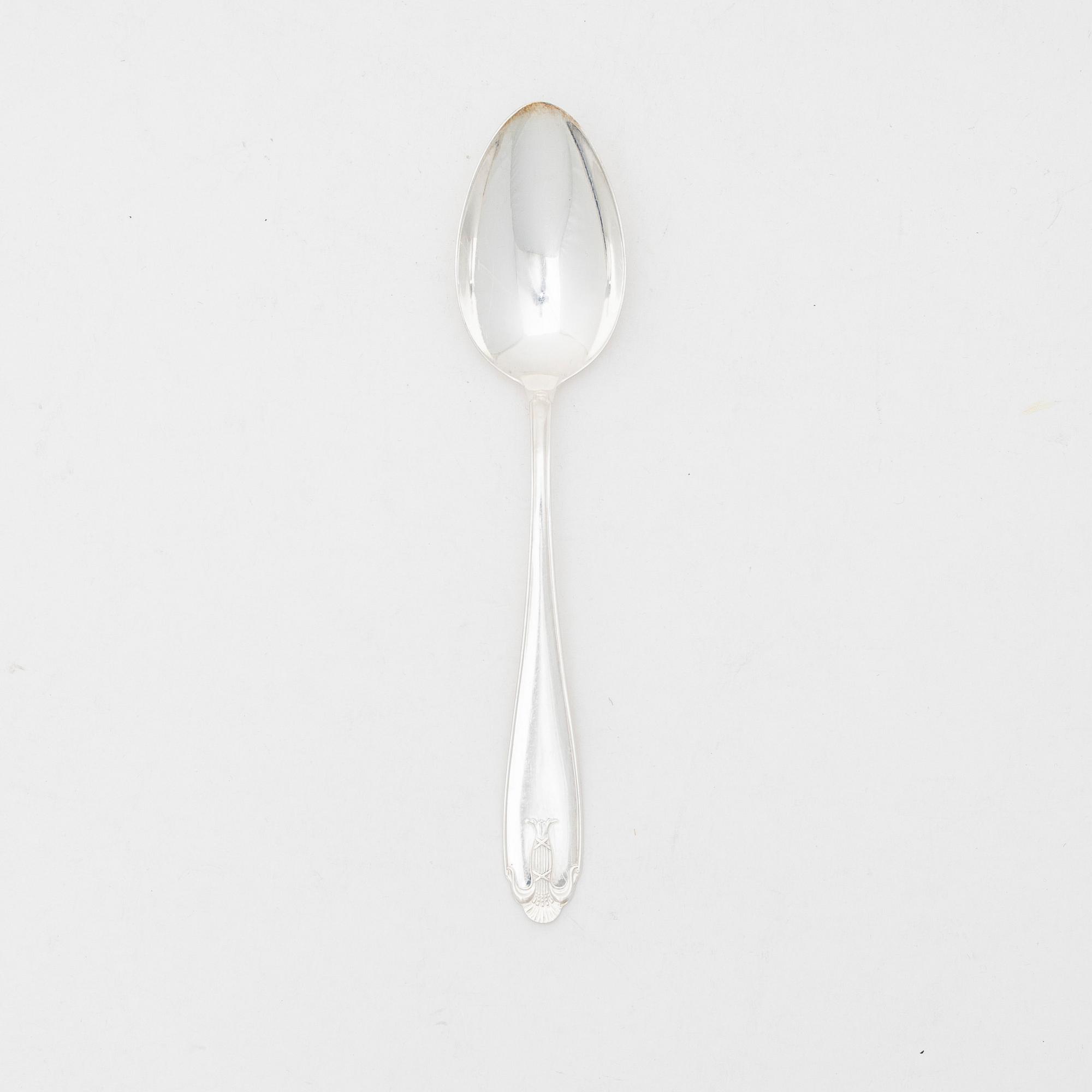 Spoons, 12 pcs, silver, "Wasa", GAB, 1946-1957.