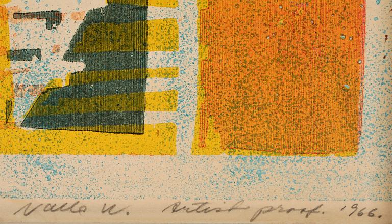 NALLE WERNER, träsnitt. Sign o dat 1966.