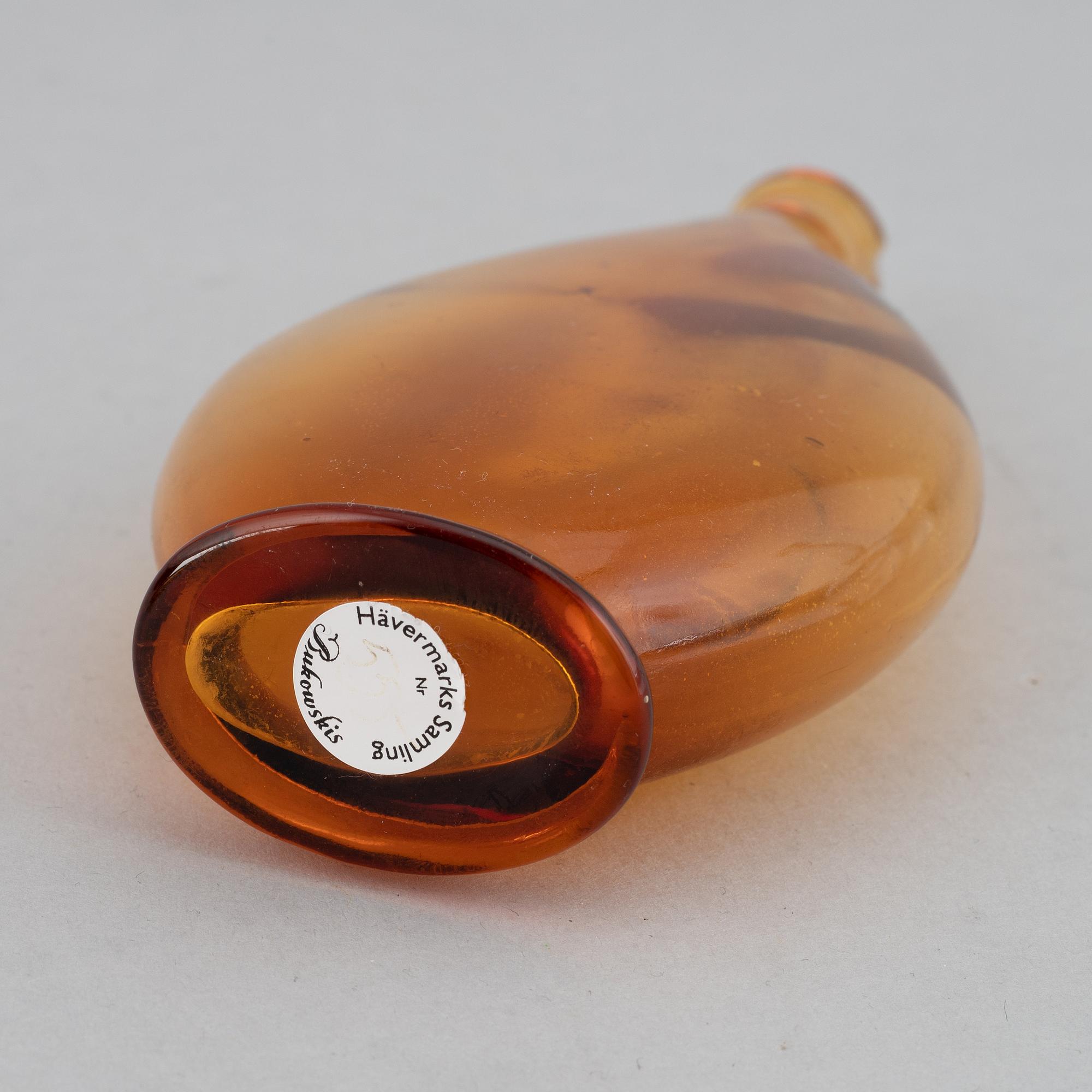 Edvin Ollers, a group of four glass perfume flasks, circa 1930.