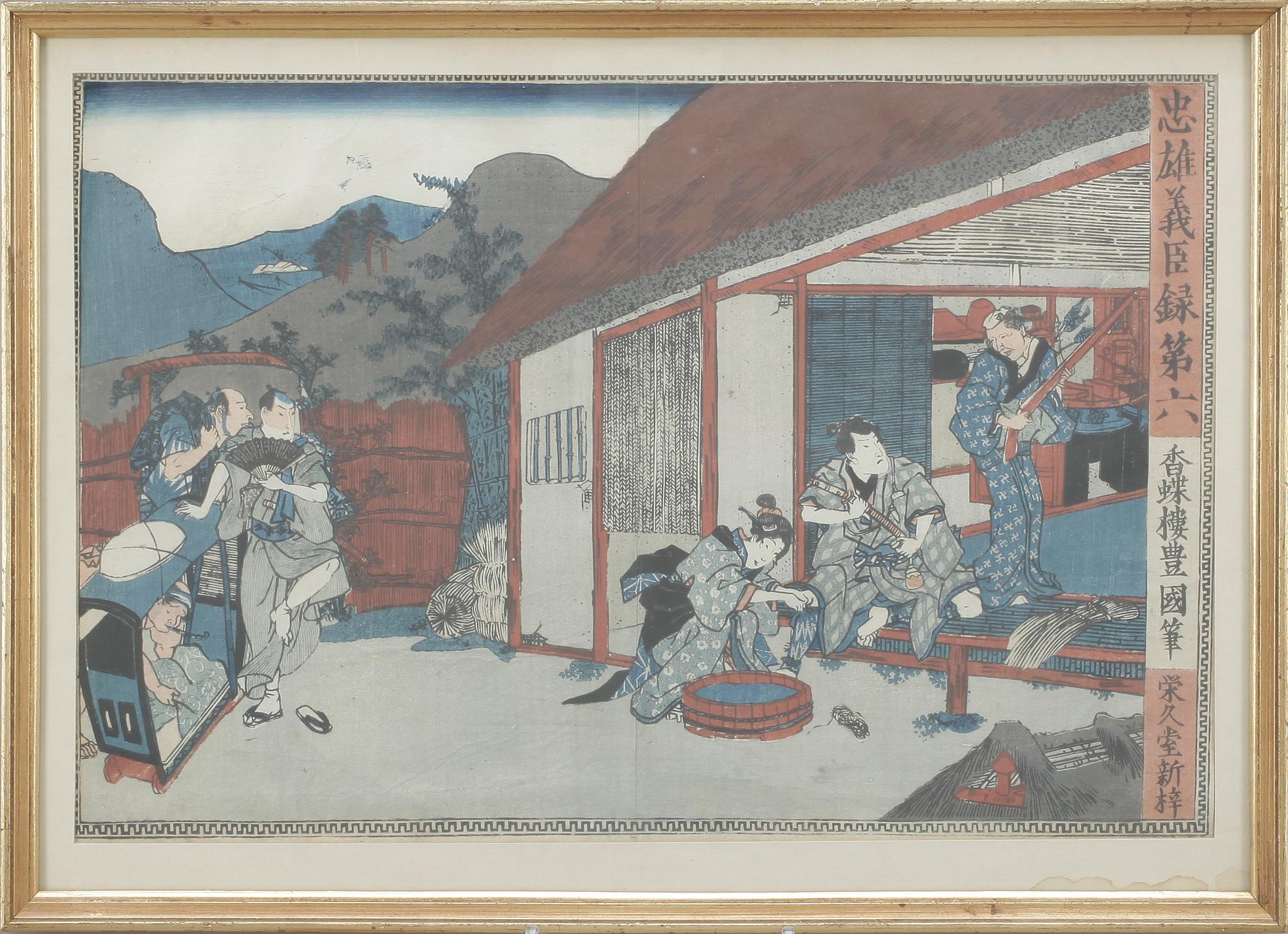 JAPANSKA TRÄSNITT, 3 st, Utagawa Kunisada samt Kuniyoshi.