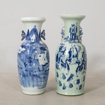 Floor vases 2 pcs China 20th century porcelain.