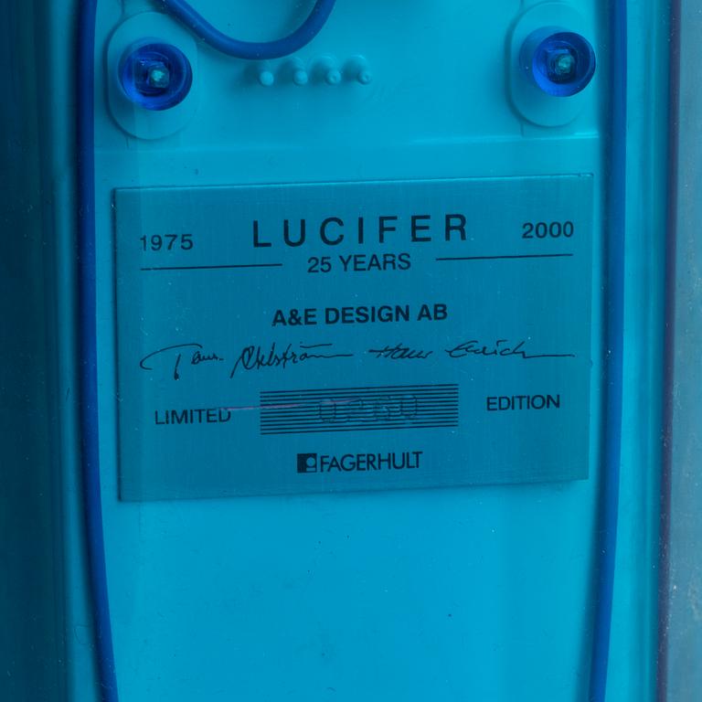TOM AHLSTRÖM & HANS ERICH, table light, plastic, "Lucifer", A&E design, Fagerhult, designed in 1975.