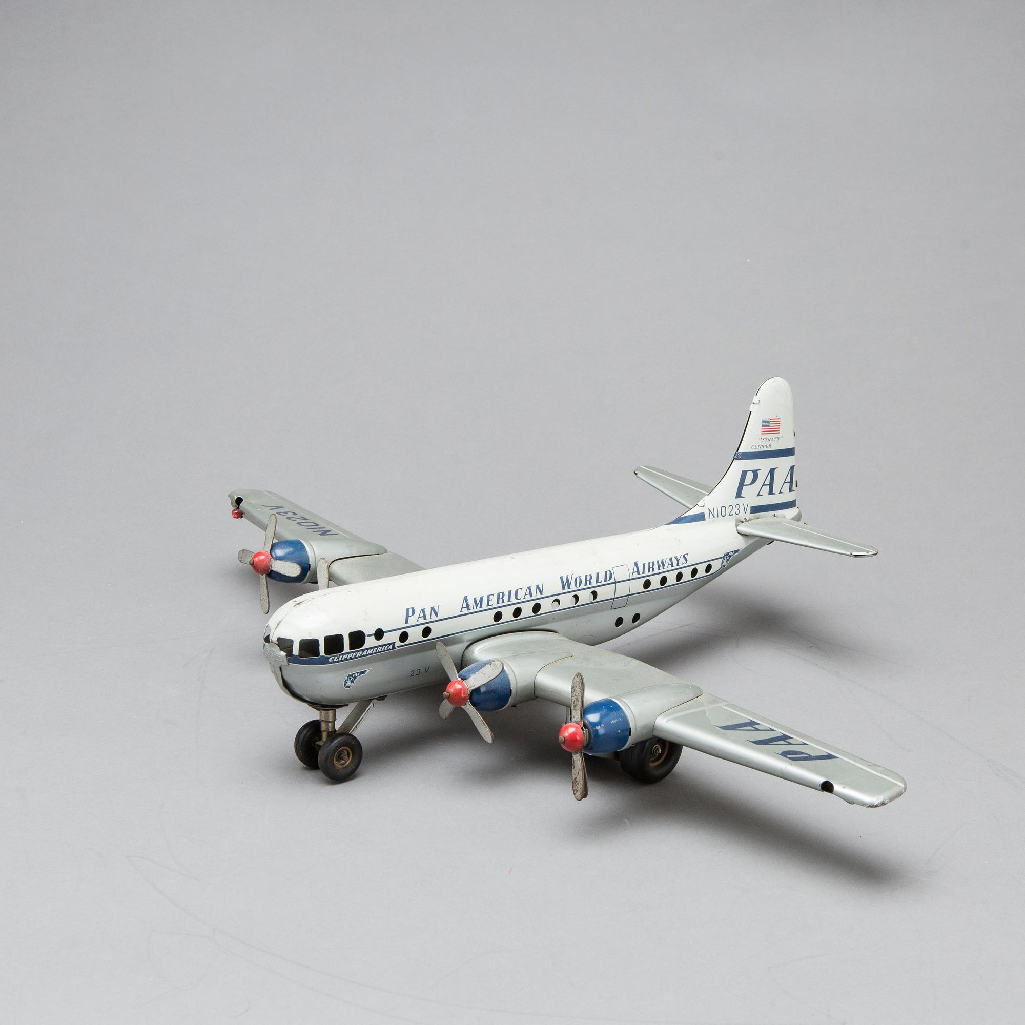 FLYGPLAN, Boeing 377 Stratocruiser.  Pan American World Airways' Clipper. Made in West Germany. 1960-tal.