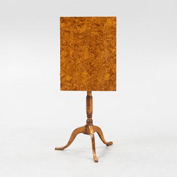 A Swedish alder root veneered tilt top table, early 19th Century.