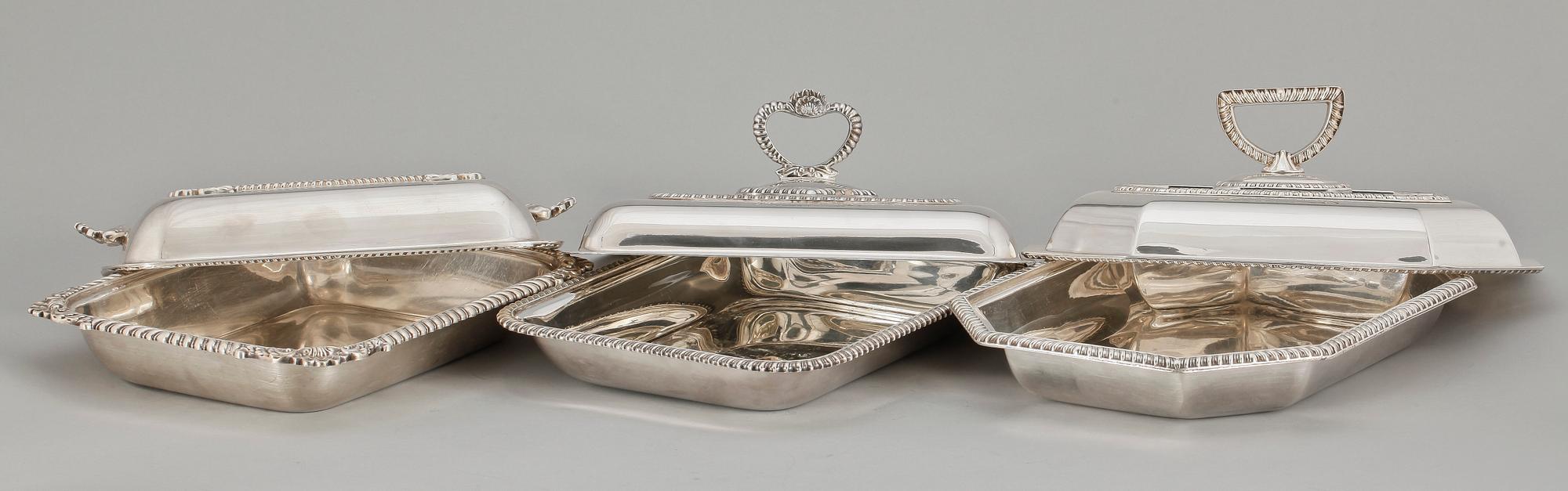 DUBBELKAROTTER, 3 st. Pläter, Cavalier, England 1900-tal.