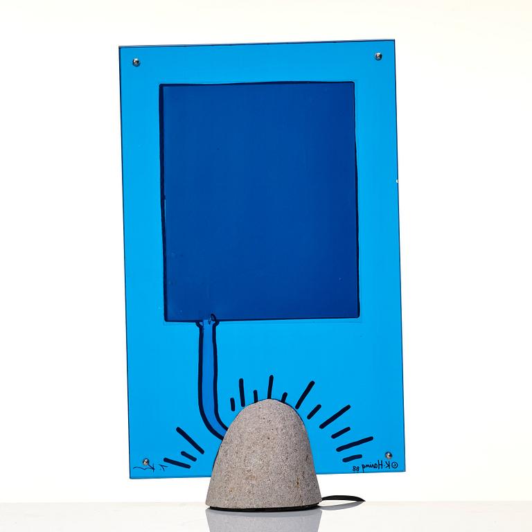 Keith Haring, & Toshiyuki Kita, a pair of table lamps / sculptures, Kreon, Germany, 1988.