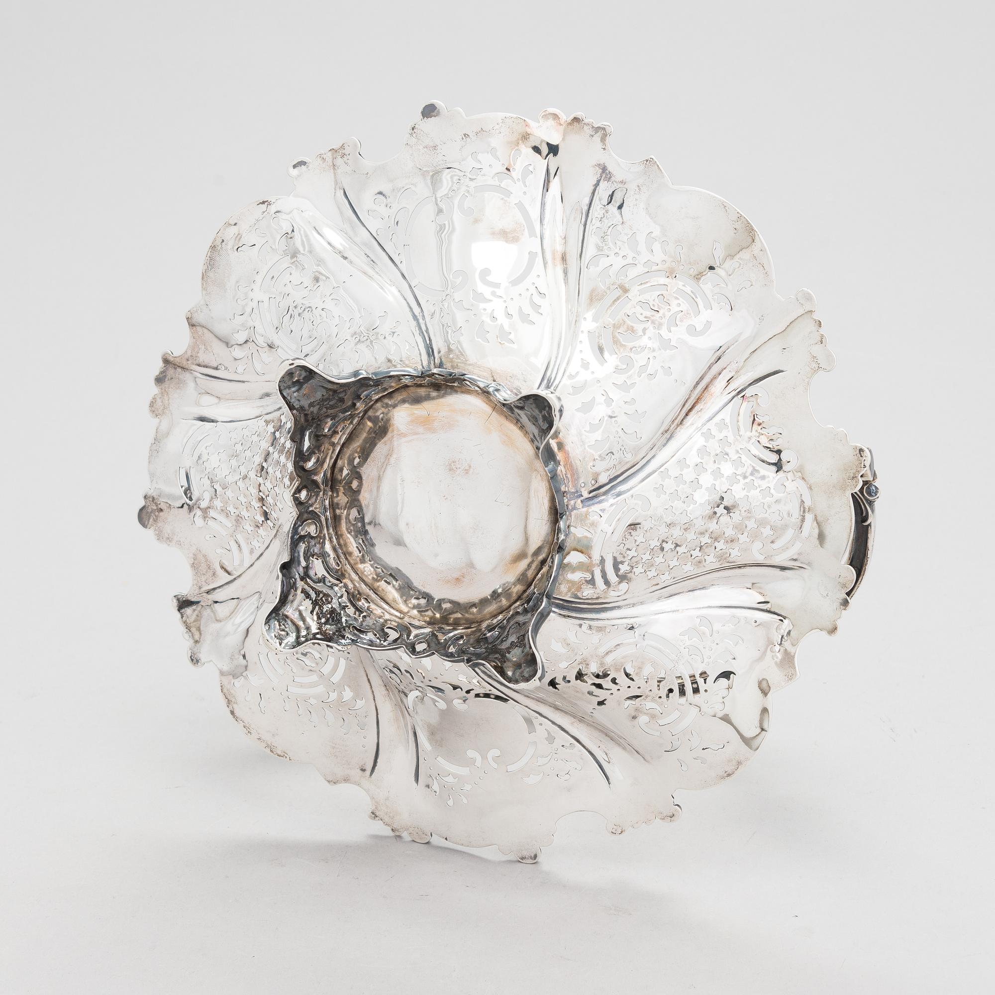 A Victorian sterling silver sweetmeat basket, maker's mark of Henry Wilkinson & Co, Sheffield 1855.