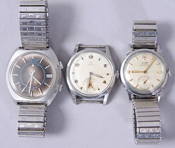 HERRARMBANDSUR, 3 st, Certina, Omega samt Tissot.