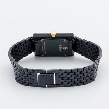 WRISTWATCH, H Stern, Sapphire collection, 19 x 25 mm, ceramik bracelet, original box, case and certificate.