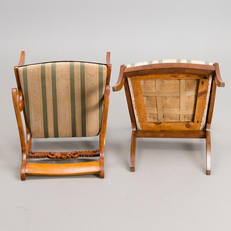 A pair of biedermeier chairs, mid-19th century.
