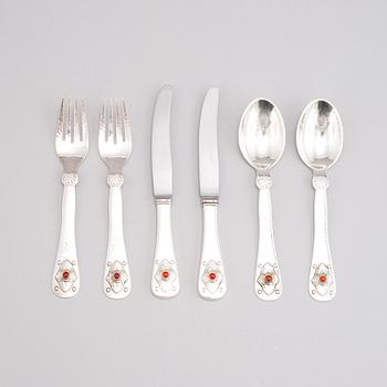 Georg Jensen, barnbestick, 6 st, silver, Danmark.