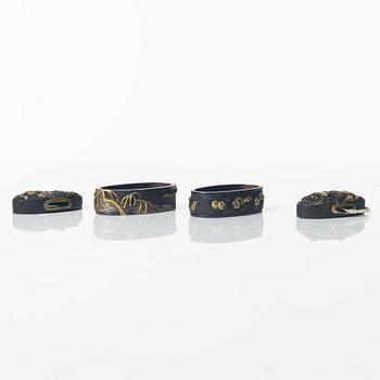 Fuchi och kashira, två par, Japan, Meji.