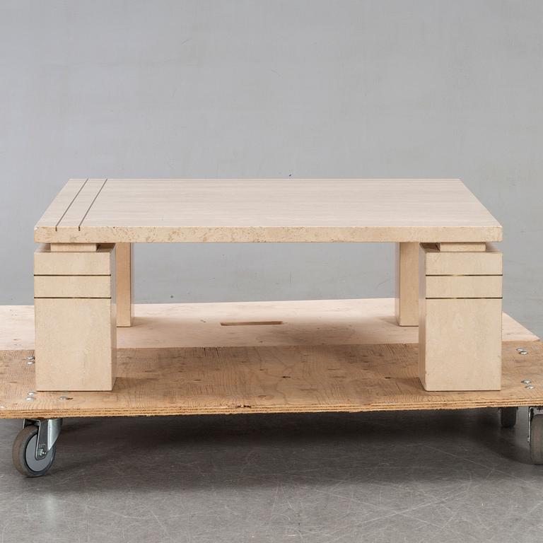 A 1970/80s travertin coffee table.