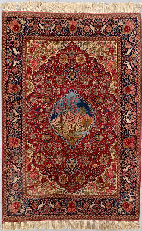 A semiantique Kashan carpet ca 206x138 cm.