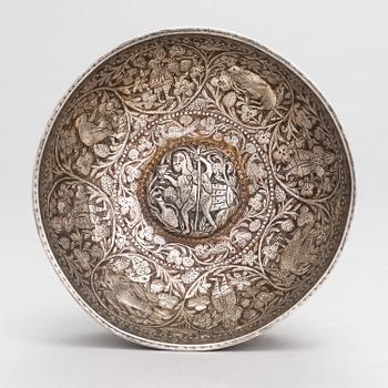 A mid-19th Century Tbilisi silver bowl, unknown master, assay master Egor Blomberg, Tiflis, 1852.