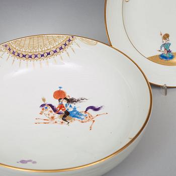 A Meissen 'Arabian Nights' dinner service, 20th Century. (44 pieces).