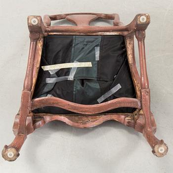 A set of four rokoko chairs, 18th century.