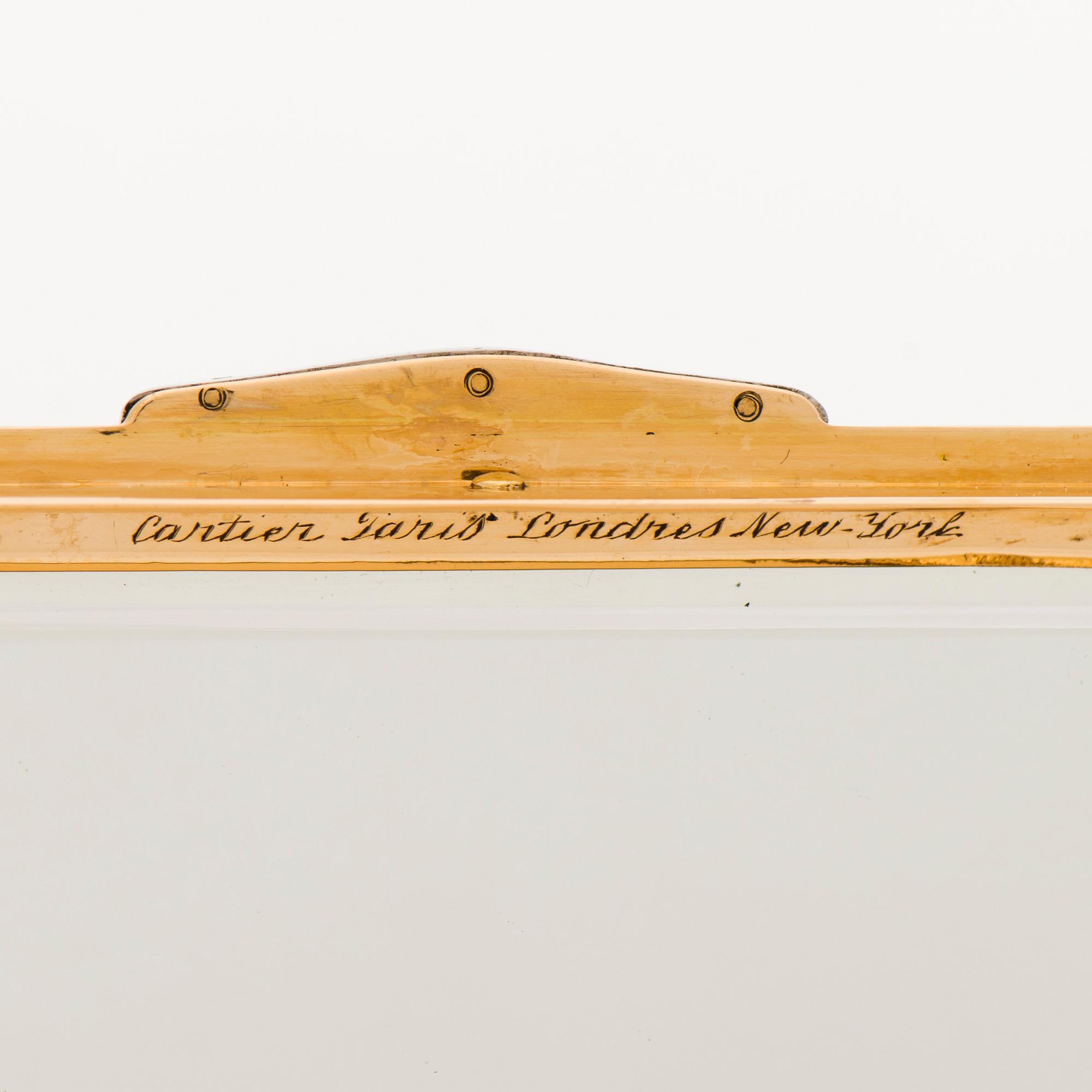 A CARTIER VANITY CASE, 18K gold, enamel, rose cut diamonds. 1930s.