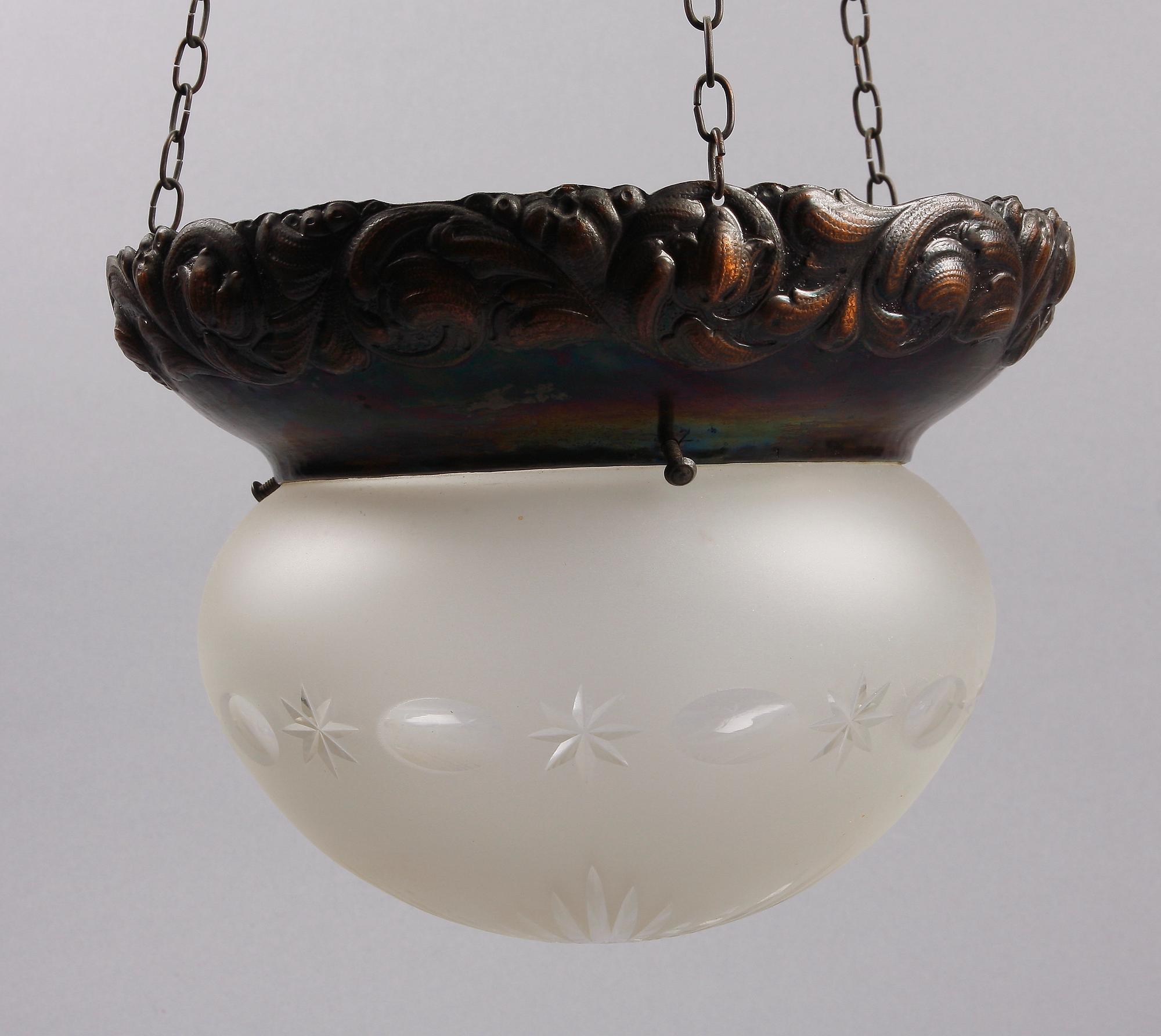 TAKARMATUR, koppar, glas, jugend, tidigt 1900-tal.