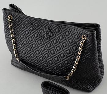 TORY BURCH, "Flemming" väska och plånbok.